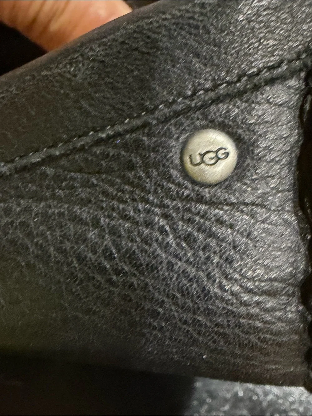 UGG Women's Black Leather Slip-On Loafers size 6.5